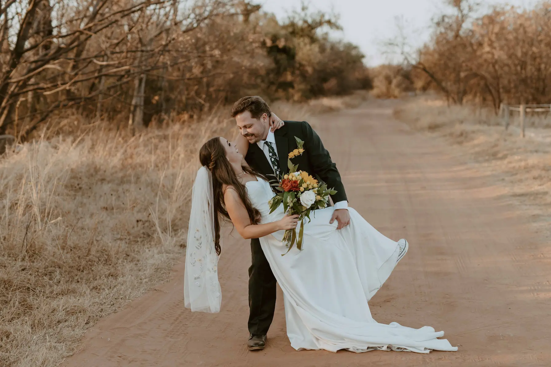CAit & Steve Wedding Photo outdoors