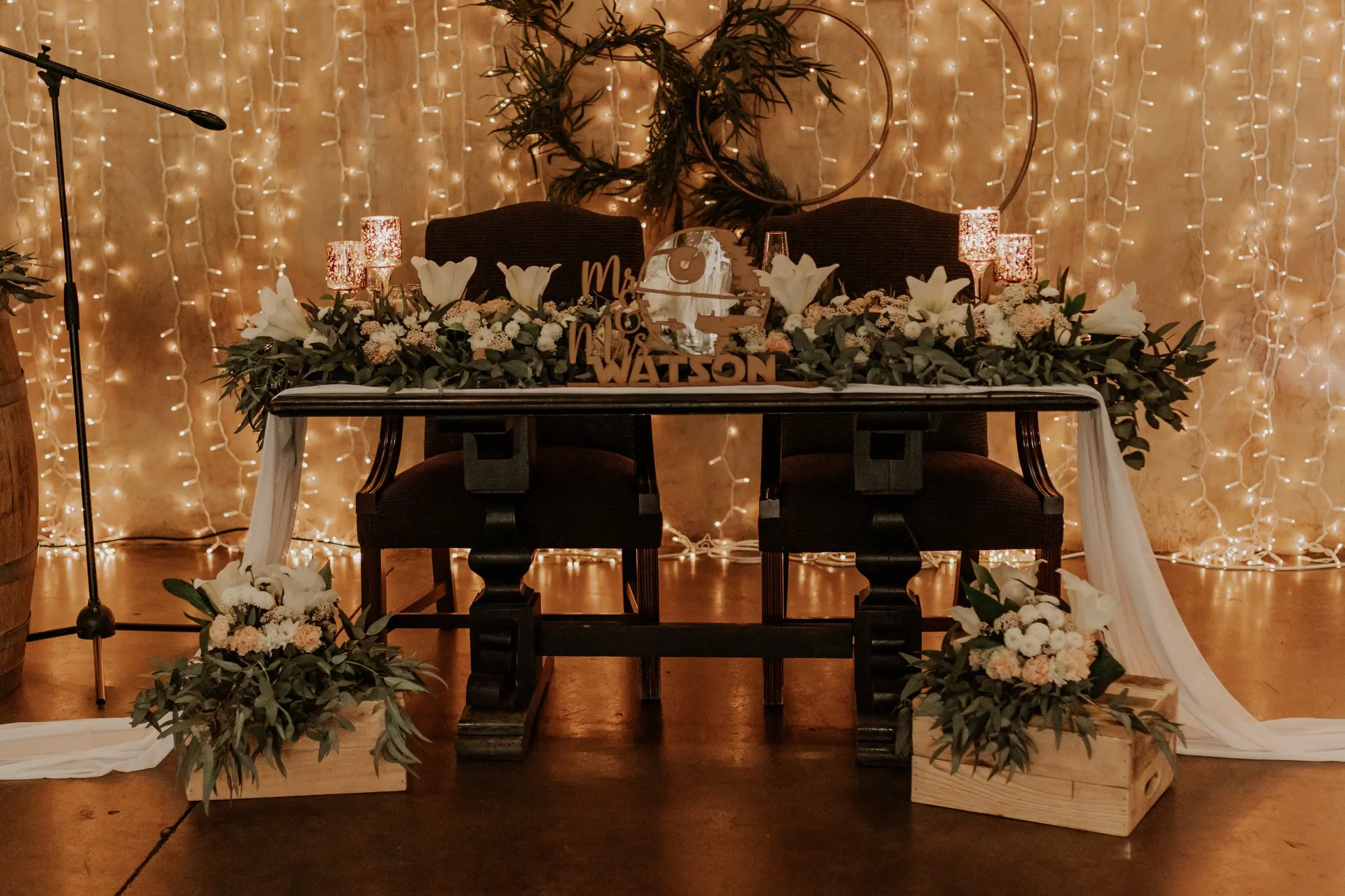 Picture of decor and florals desinged by Two Balloons Weddings & Events