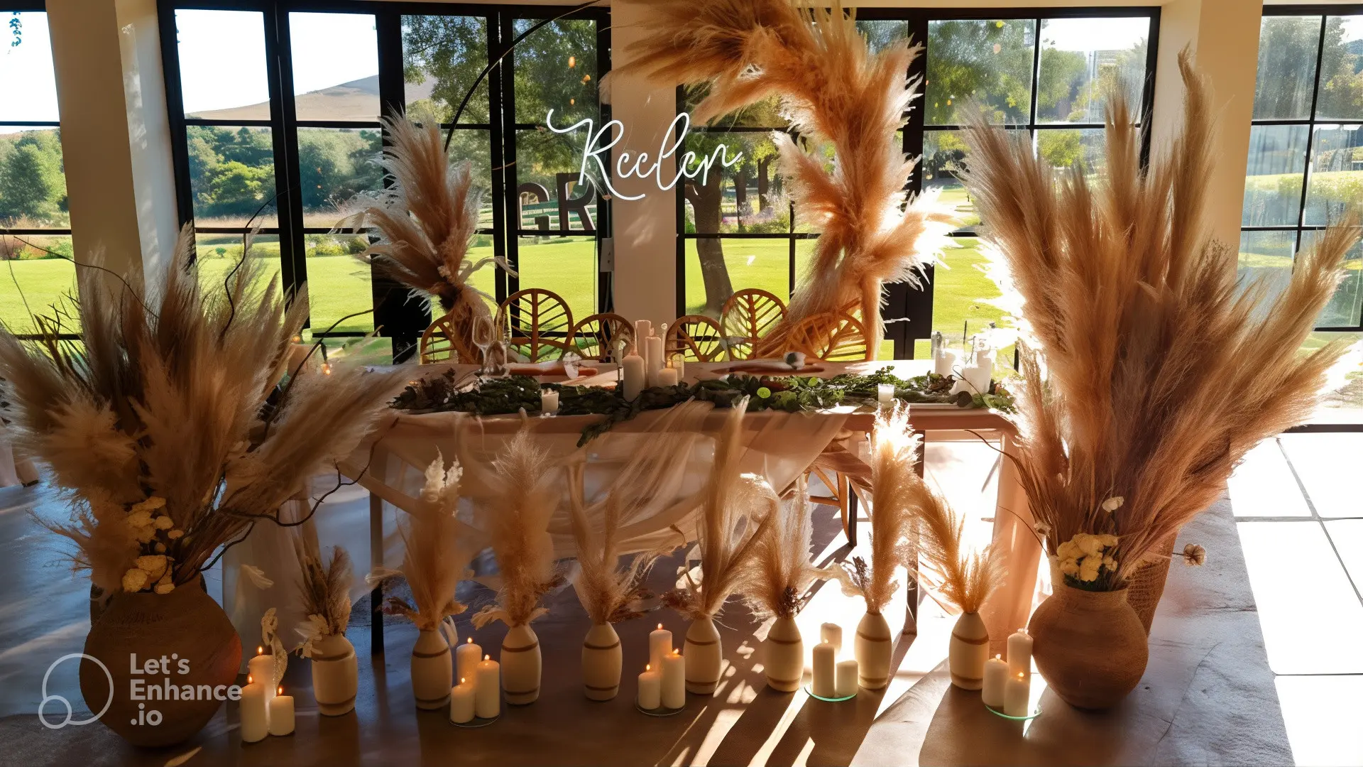 A picture of decor indoors at Shannon & Duran's wedding